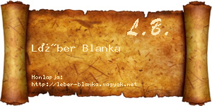 Léber Blanka névjegykártya