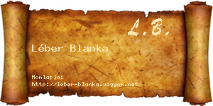 Léber Blanka névjegykártya